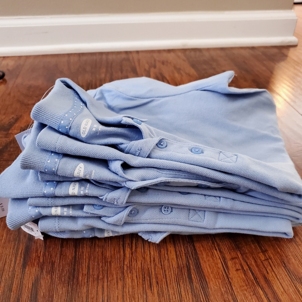 LOT of Old Navy Girls Light Blue Short Sleeve Uniform Polos
